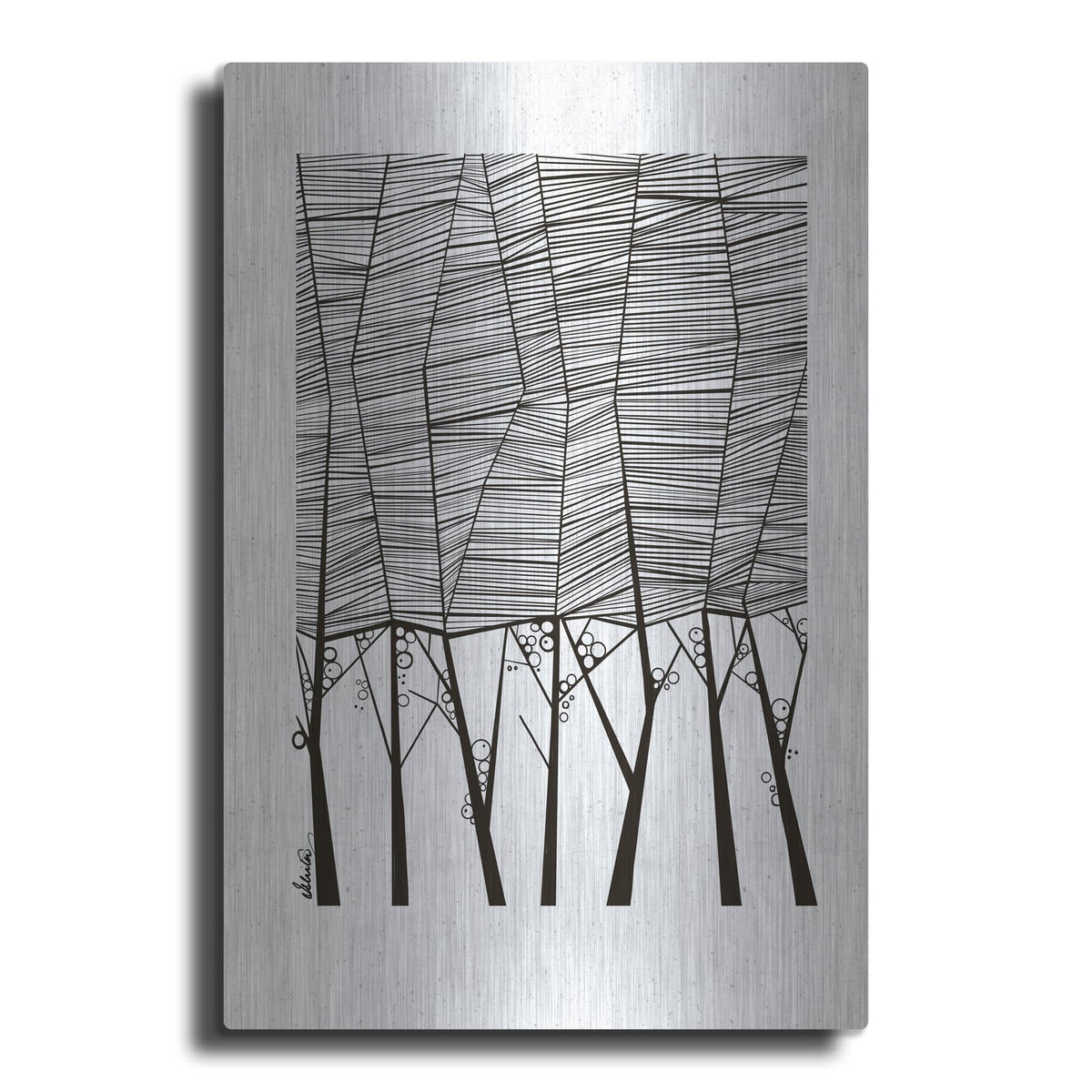 'Cypress Trees' by Ishita Banerjee – Metal Wall Art