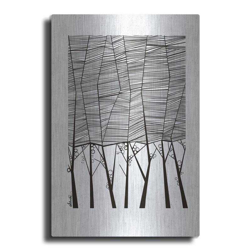 'Cypress Trees' by Ishita Banerjee – Metal Wall Art