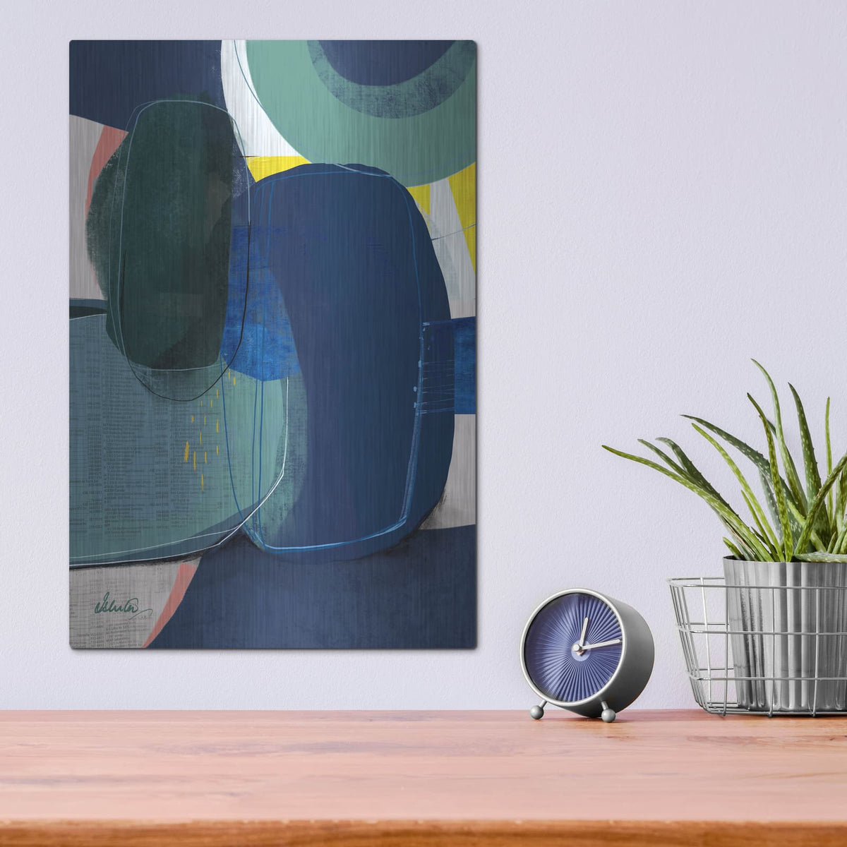 'Green Fields 1' by Ishita Banerjee – Metal Wall Art, 12x16 room view