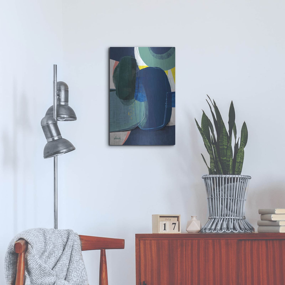'Green Fields 1' by Ishita Banerjee – Metal Wall Art, 16x24 room view