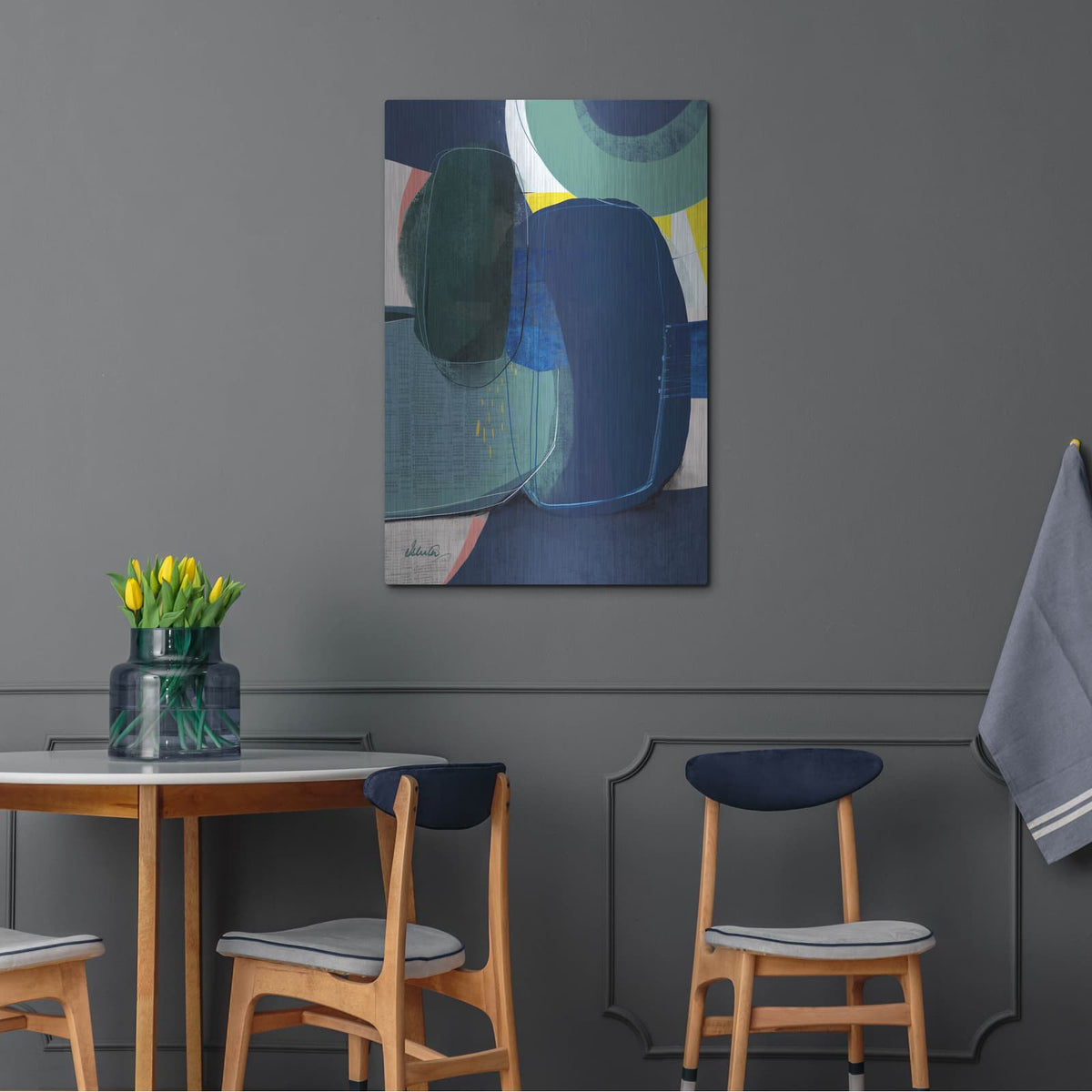 'Green Fields 1' by Ishita Banerjee – Metal Wall Art, 24x36 room view