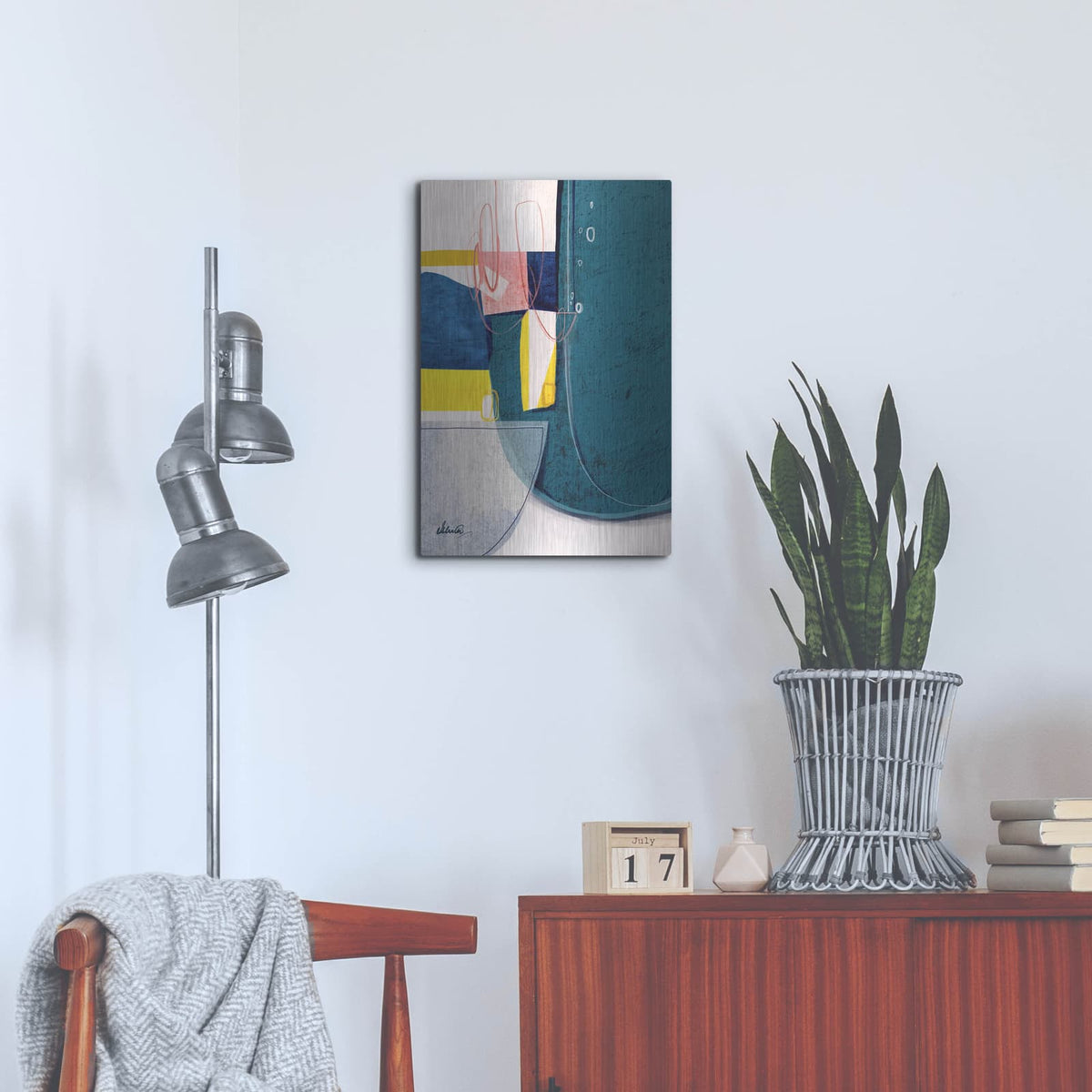 'Green Fields 2' by Ishita Banerjee – Metal Wall Art, 16x24 room view