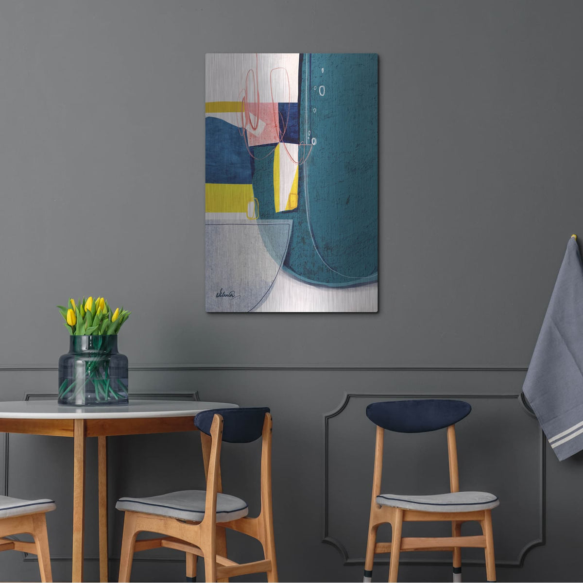 'Green Fields 2' by Ishita Banerjee – Metal Wall Art, 24x36 room view