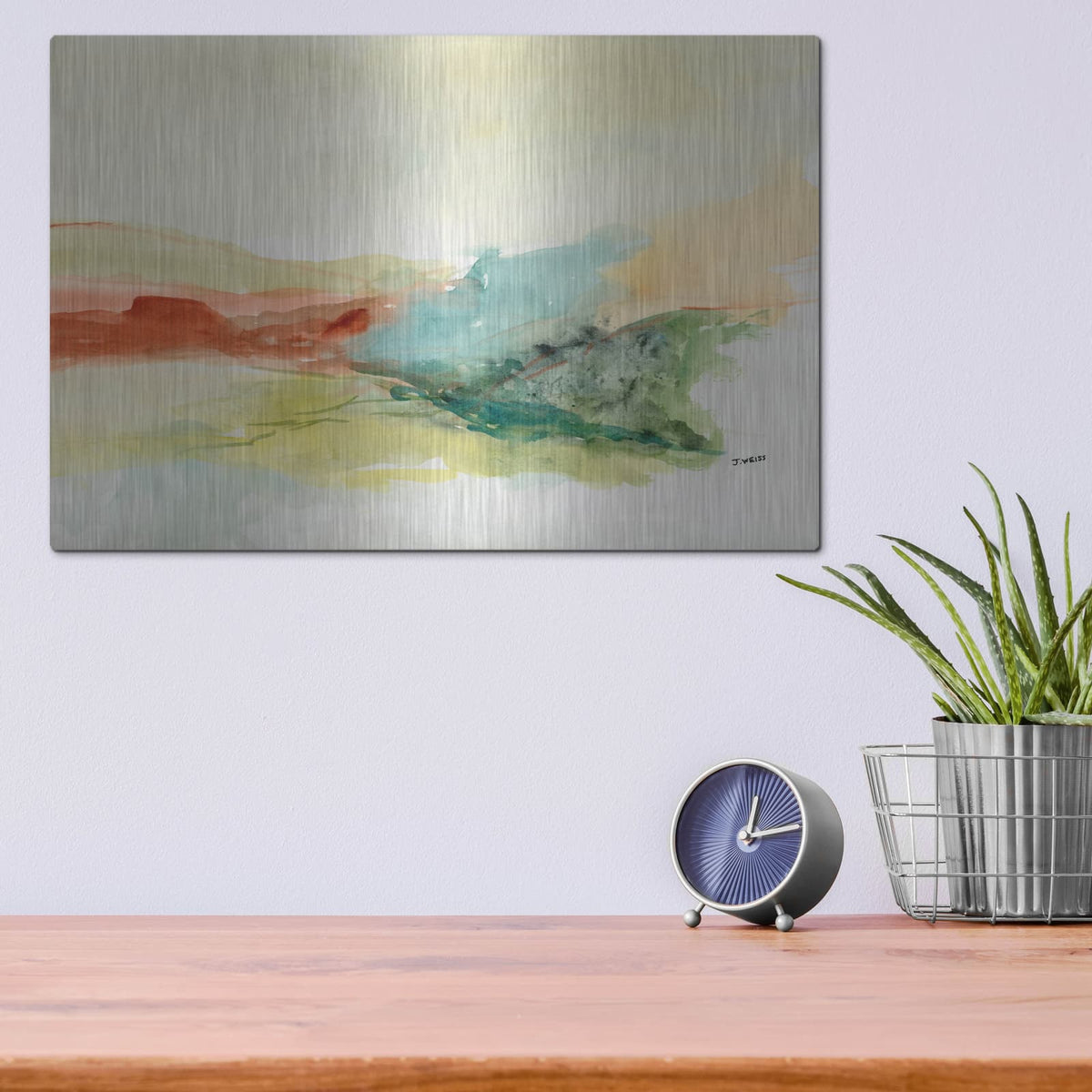 'Land Contours No. 3' by Jan Weiss – Metal Wall Art, 16x12 room view