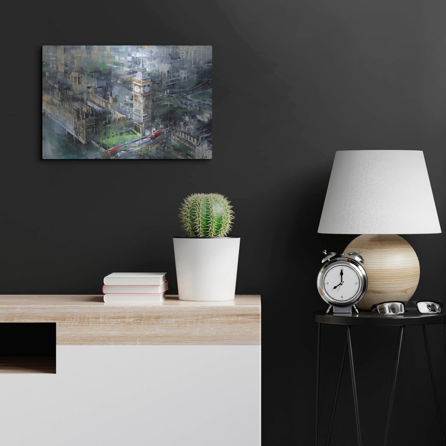 Luxe Metal Art 'London Green - Big Ben' by Mark Lague, Metal Wall Art,24x16