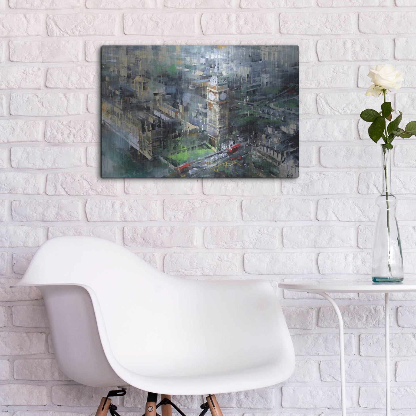 Luxe Metal Art 'London Green - Big Ben' by Mark Lague, Metal Wall Art,24x16