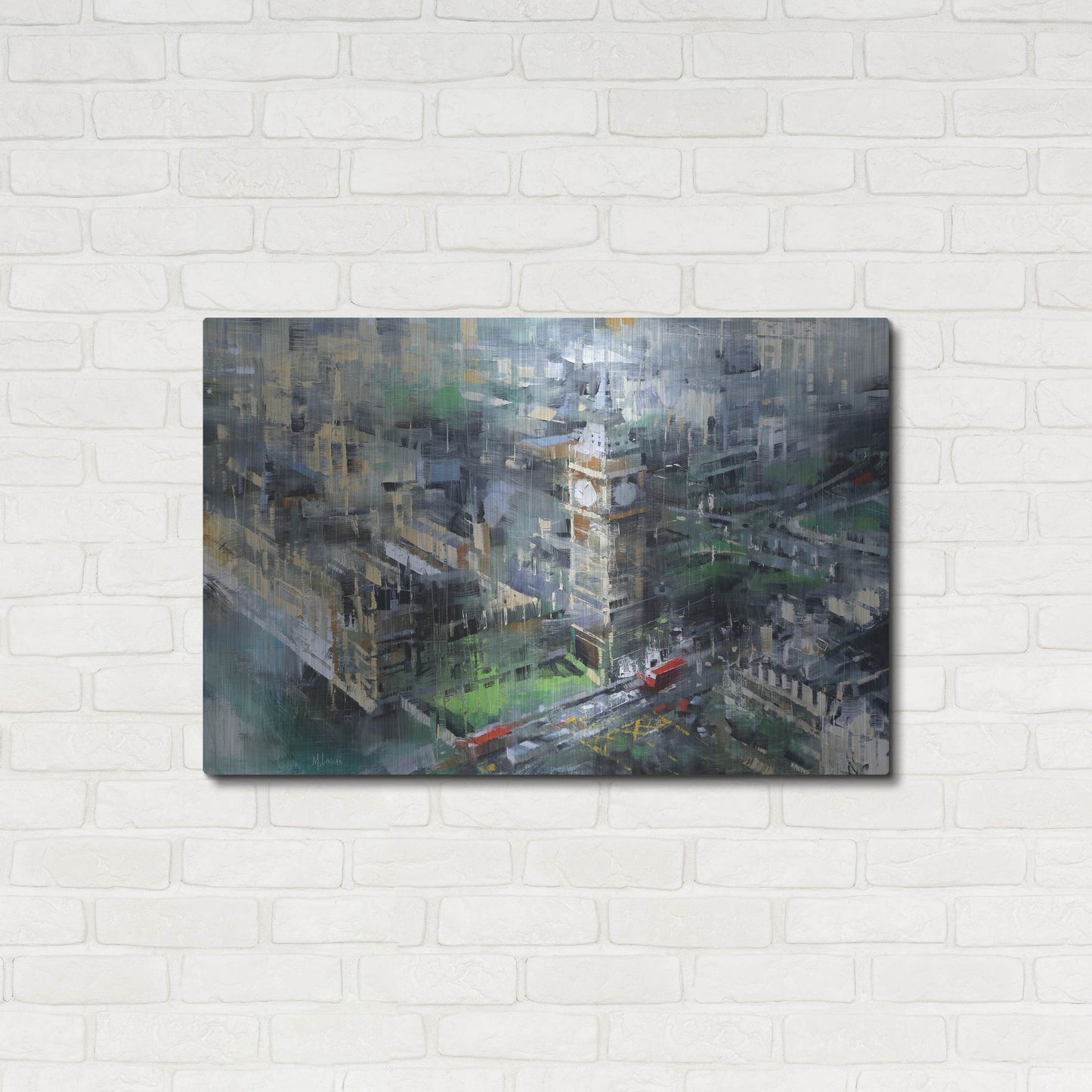 Luxe Metal Art 'London Green - Big Ben' by Mark Lague, Metal Wall Art,36x24