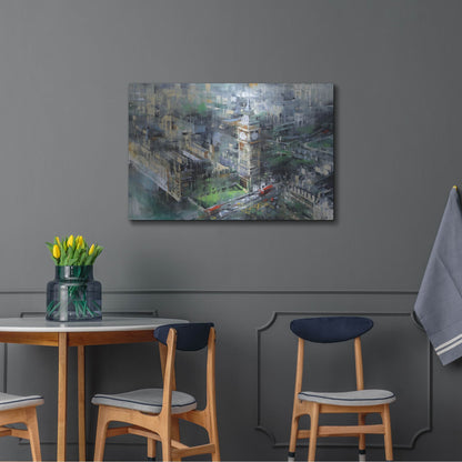 Luxe Metal Art 'London Green - Big Ben' by Mark Lague, Metal Wall Art,36x24