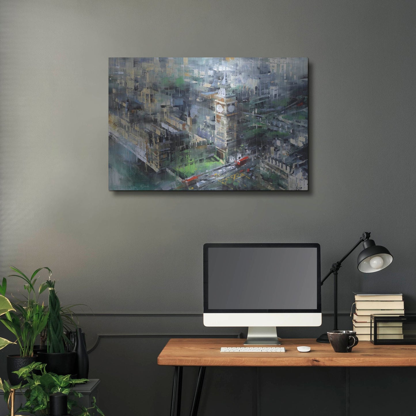 Luxe Metal Art 'London Green - Big Ben' by Mark Lague, Metal Wall Art,36x24