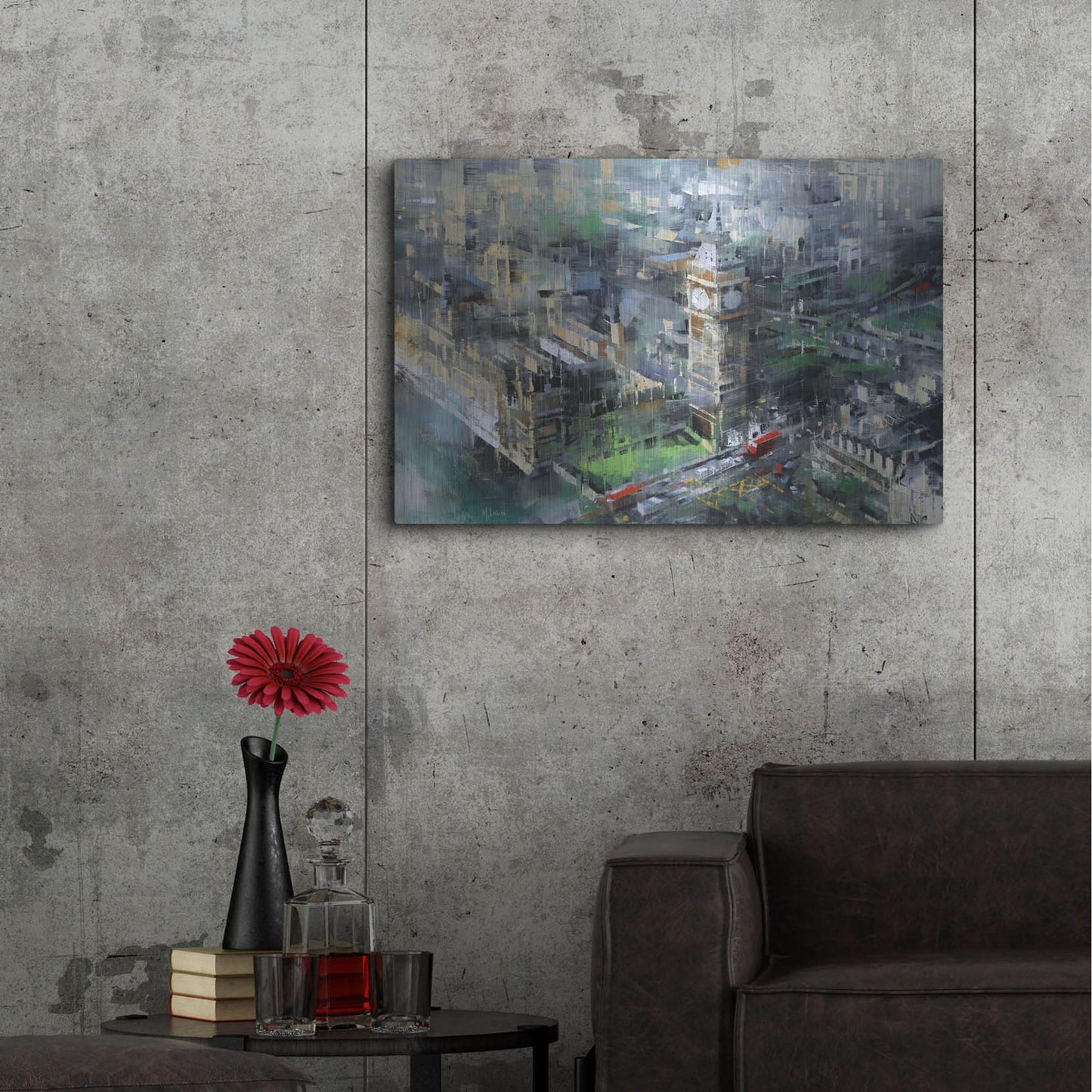 Luxe Metal Art 'London Green - Big Ben' by Mark Lague, Metal Wall Art,36x24