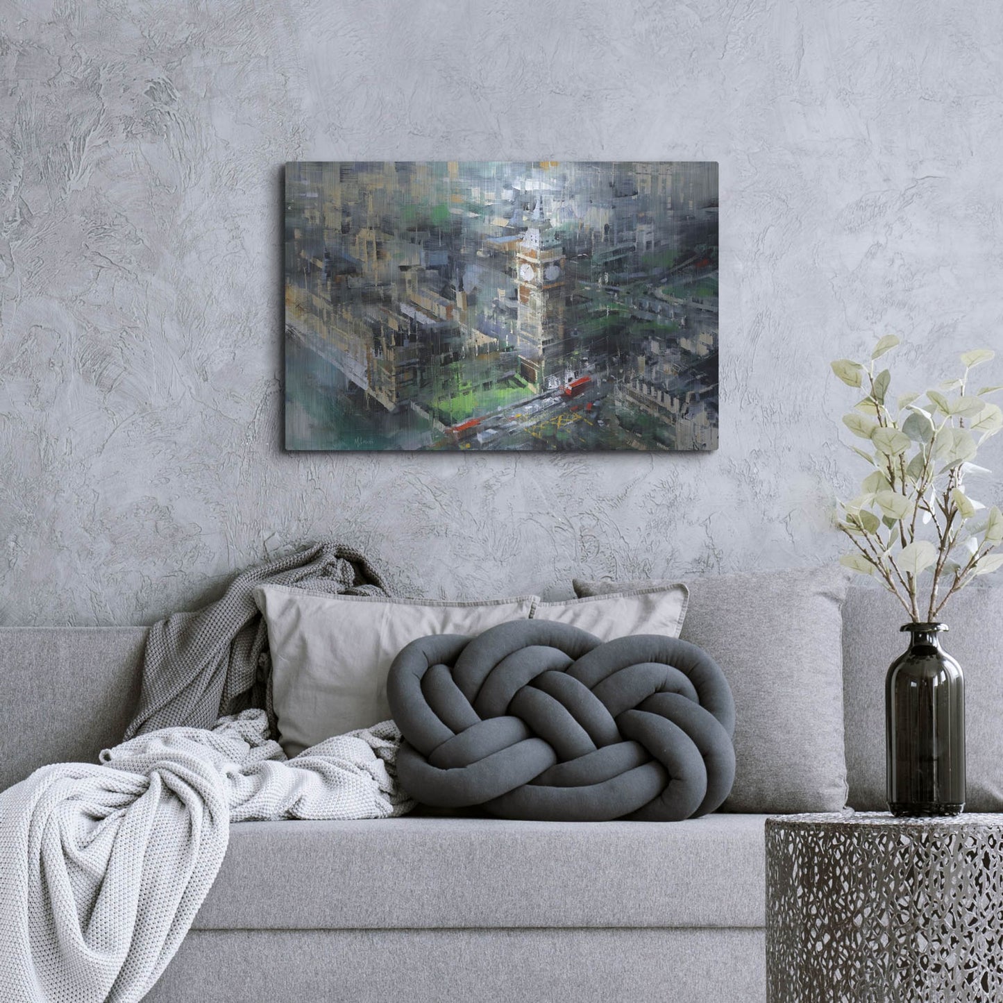 Luxe Metal Art 'London Green - Big Ben' by Mark Lague, Metal Wall Art,36x24