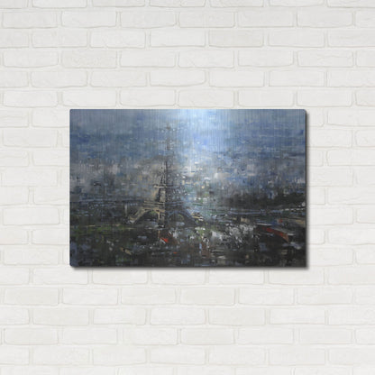 Luxe Metal Art 'Blue Paris' by Mark Lague, Metal Wall Art,36x24