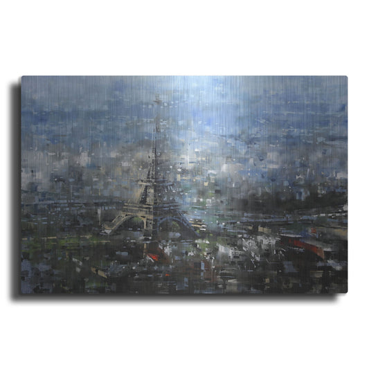 Luxe Metal Art 'Blue Paris' by Mark Lague, Metal Wall Art