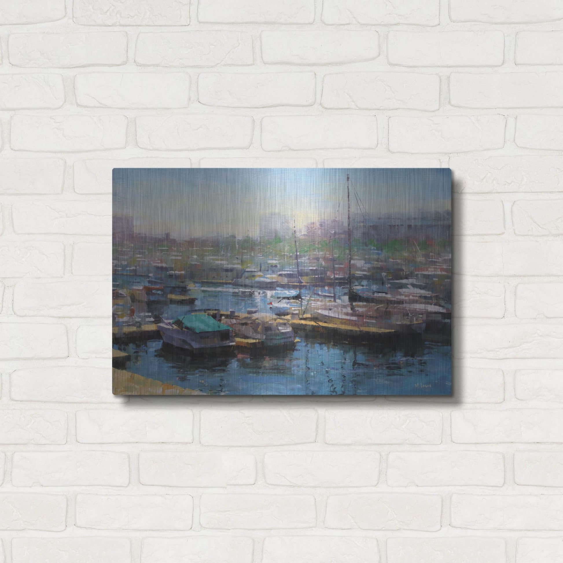 Luxe Metal Art 'Chicago Harbor' by Mark Lague, Metal Wall Art,24x16