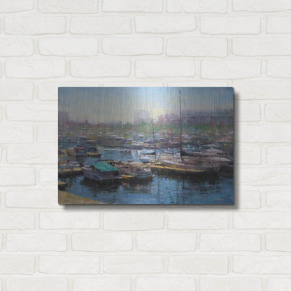 Luxe Metal Art 'Chicago Harbor' by Mark Lague, Metal Wall Art,24x16