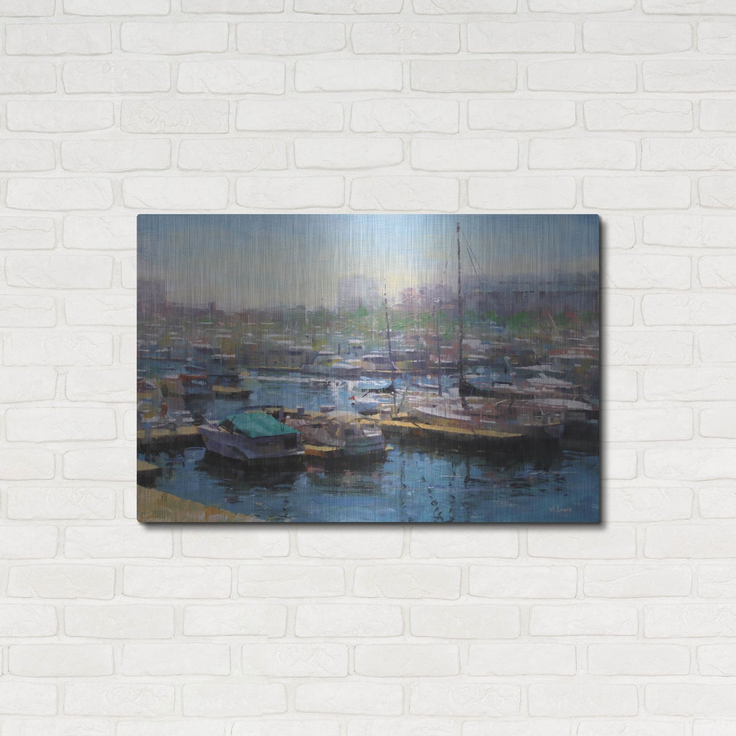 Luxe Metal Art 'Chicago Harbor' by Mark Lague, Metal Wall Art,36x24