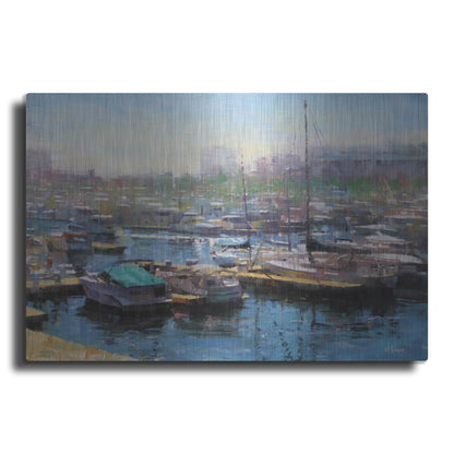 Luxe Metal Art 'Chicago Harbor' by Mark Lague, Metal Wall Art