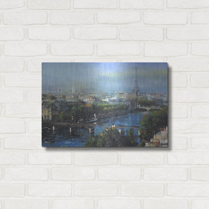 Luxe Metal Art 'Paris Pedestrian Bridge' by Mark Lague, Metal Wall Art,24x16