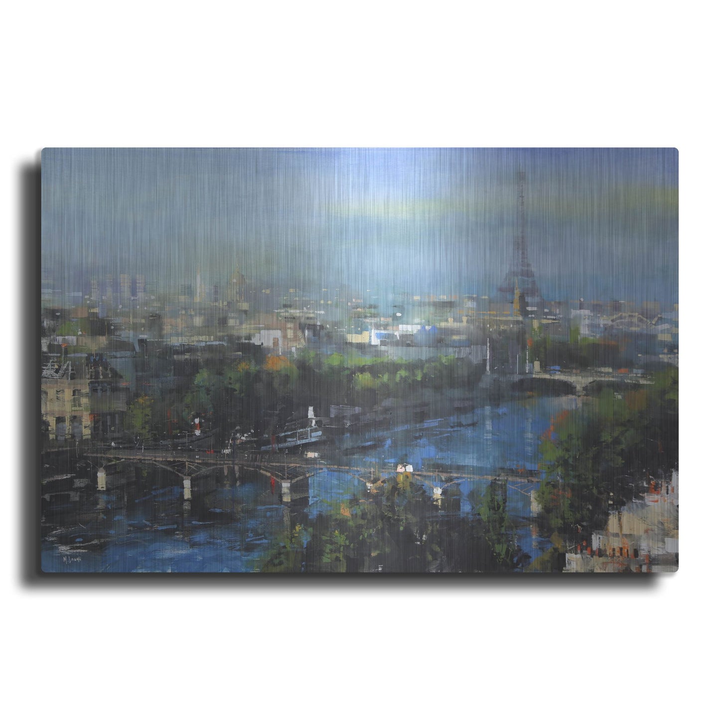 Luxe Metal Art 'Paris Pedestrian Bridge' by Mark Lague, Metal Wall Art