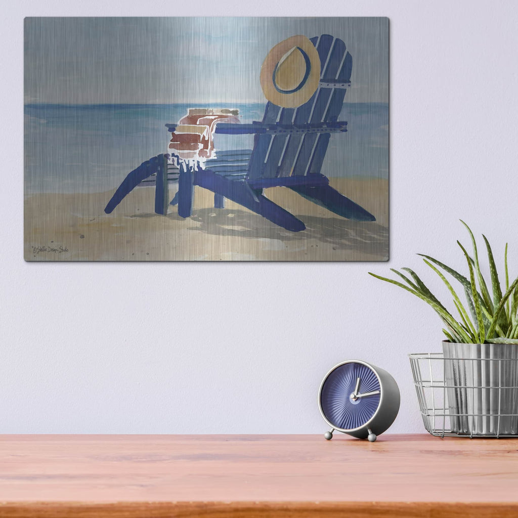 'Beach Chairs 2' by Stellar Design Studio – Metal Wall Art, 16x12 room view