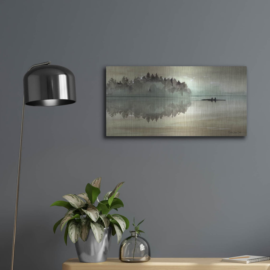 'Lake Fishing I' by Stellar Design Studio – Metal Wall Art, 24x12 room view