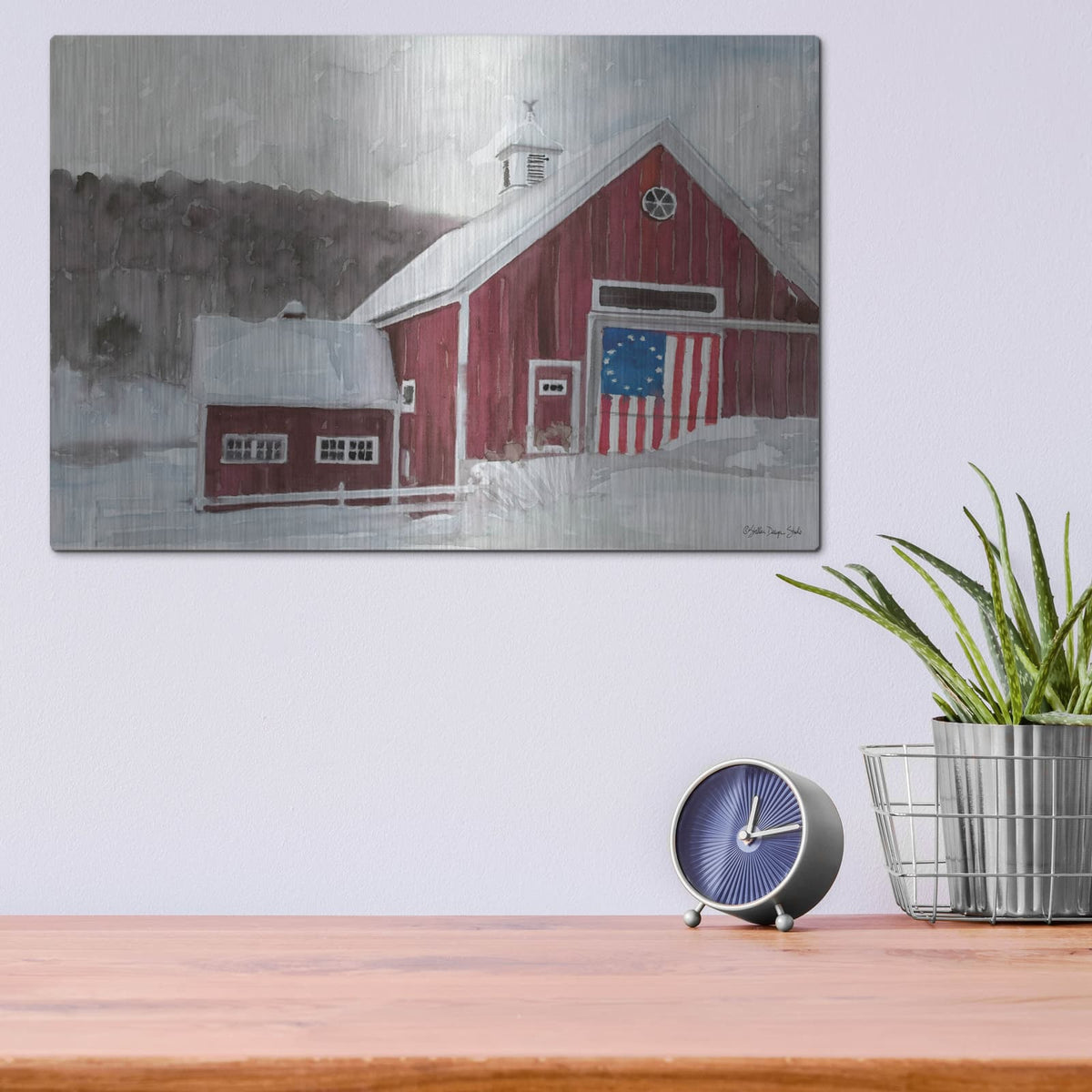 'American Barn' by Stellar Design Studio – Metal Wall Art, 16x12 room view