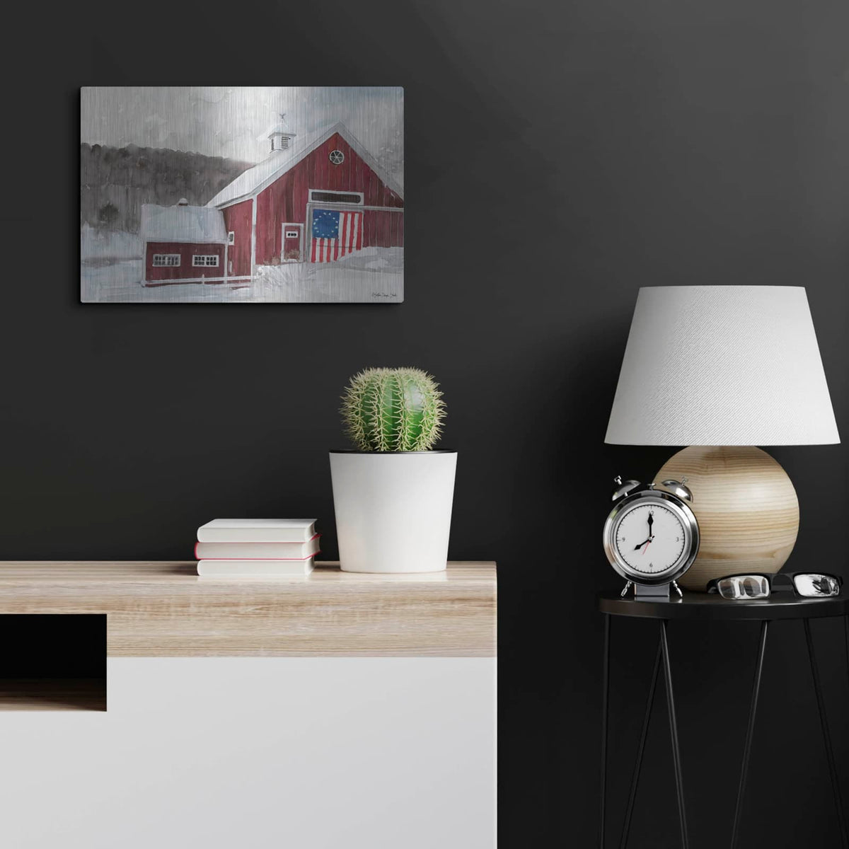 'American Barn' by Stellar Design Studio – Metal Wall Art, 24x16 room view