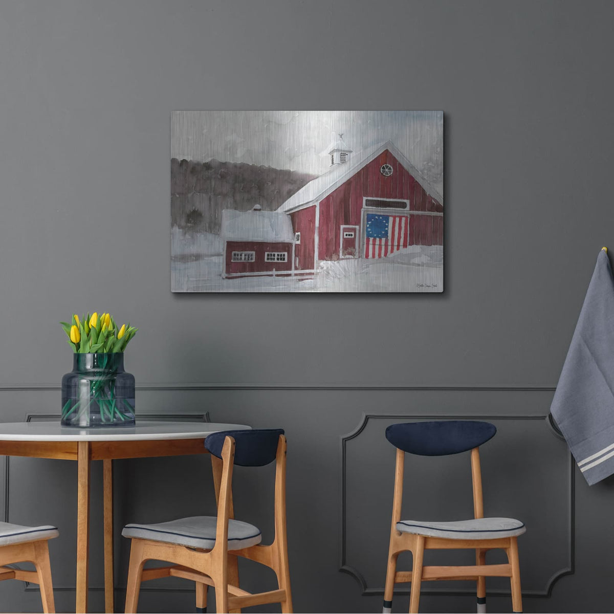 'American Barn' by Stellar Design Studio – Metal Wall Art, 36x24 room view