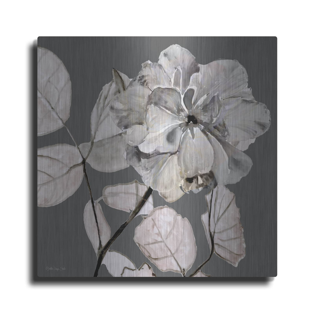'Floral in Gray 1' by Stellar Design Studio – Metal Wall Art