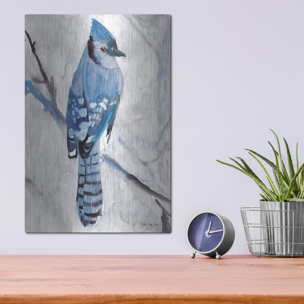 'Blue Jay 1' by Stellar Design Studio – Metal Wall Art, 12x16 room view