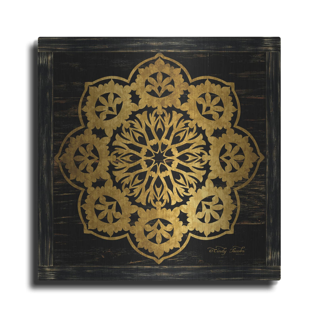 'Gold Mandala I' by Cindy Jacobs – Metal Wall Art