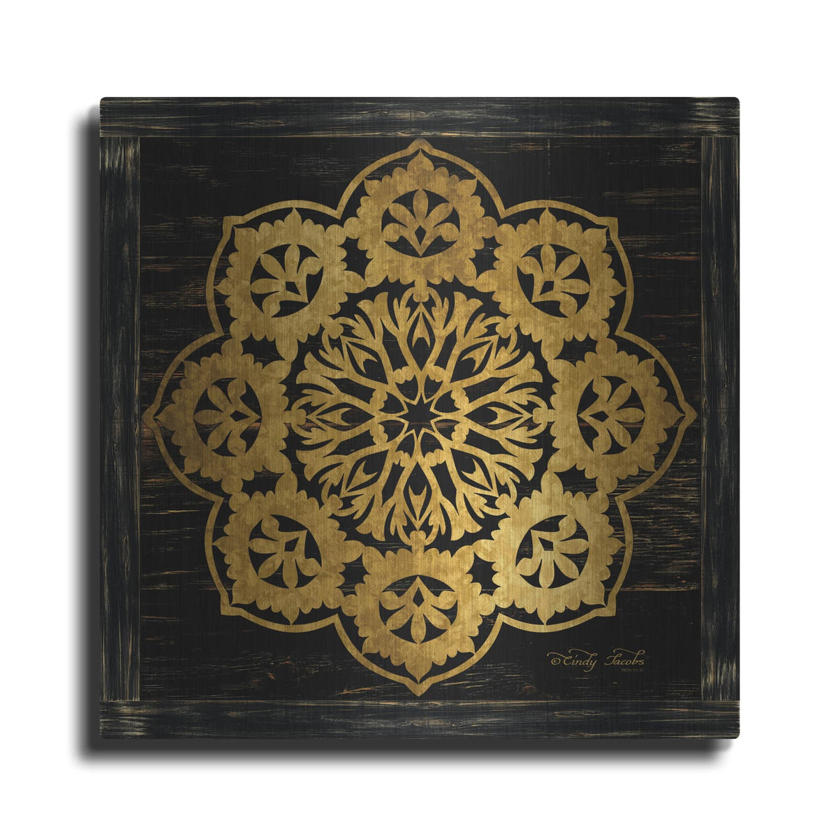 'Gold Mandala I' by Cindy Jacobs – Metal Wall Art