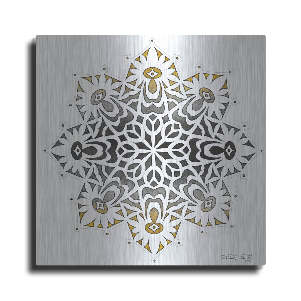 'Mandala on White' by Cindy Jacobs – Metal Wall Art