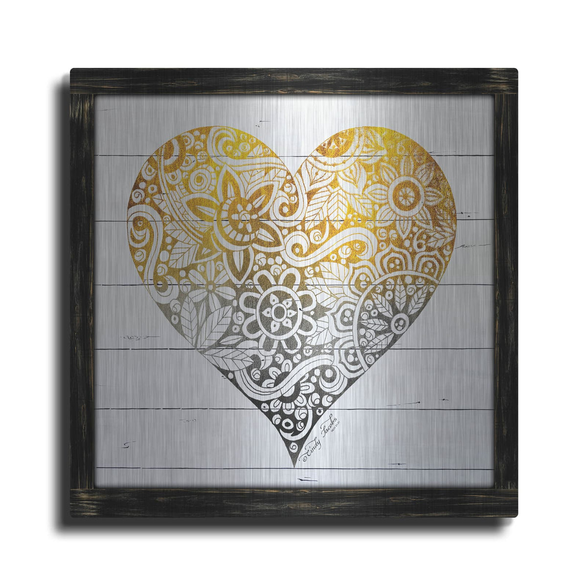 'Zen Season's Greeting Heart' by Cindy Jacobs – Metal Wall Art