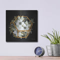 'Gold Geometric Hexagon' by Cindy Jacobs – Metal Wall Art, 12x12 room view