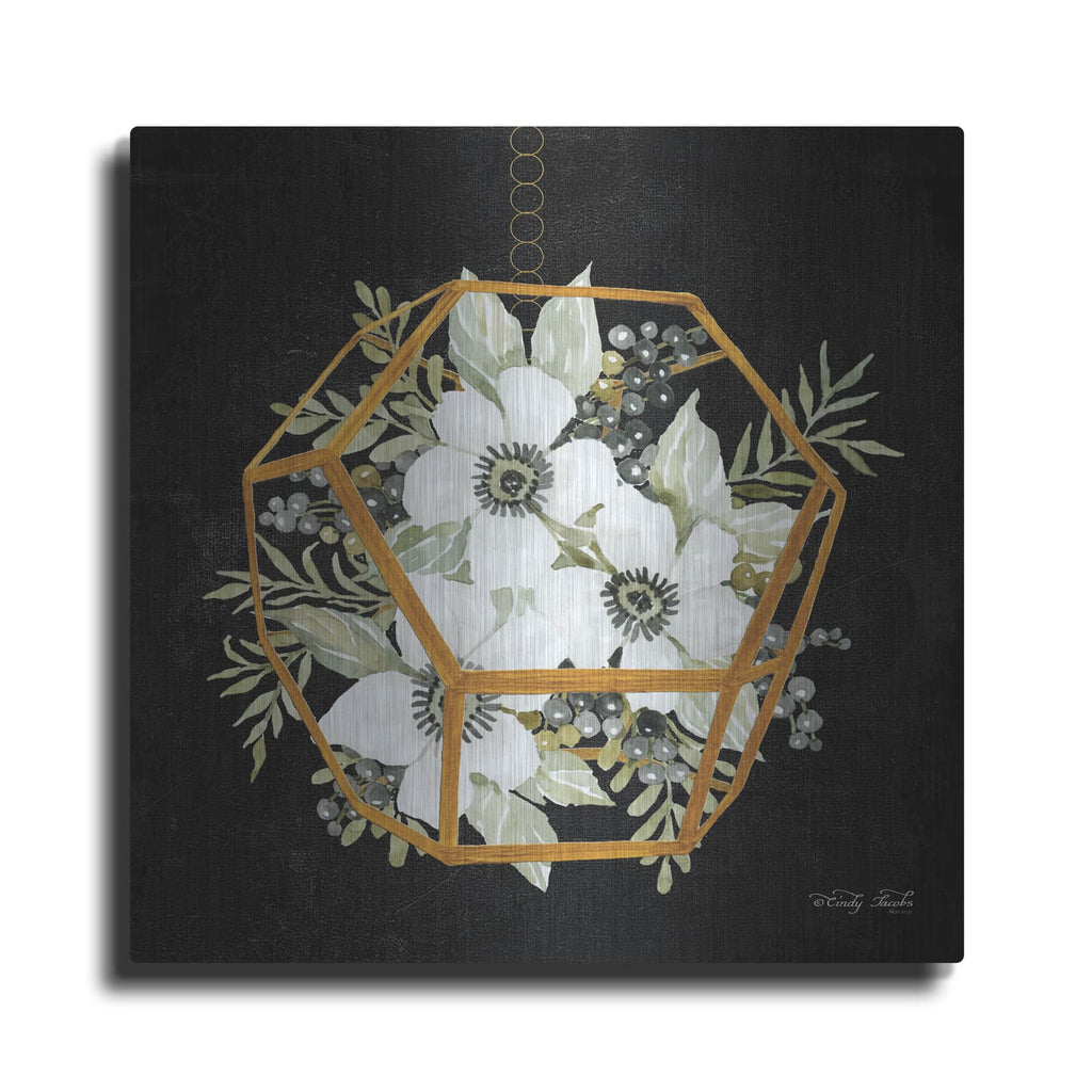 'Gold Geometric Hexagon' by Cindy Jacobs – Metal Wall Art