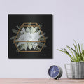 'Gold Geometric Polygon' by Cindy Jacobs – Metal Wall Art, 12x12 room view