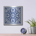 'Blue Tile VI' by Cindy Jacobs – Metal Wall Art, 12x12 room view