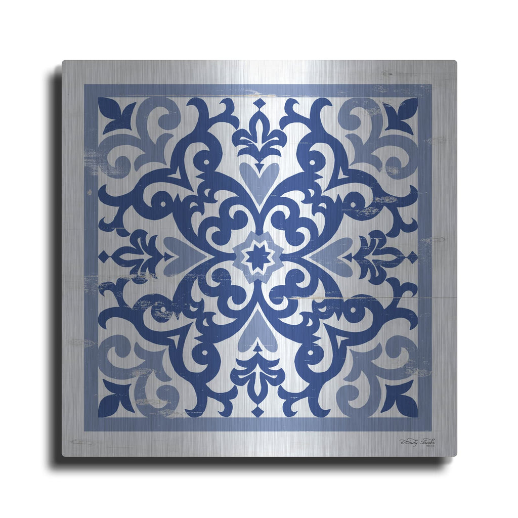 'Blue Tile VI' by Cindy Jacobs – Metal Wall Art