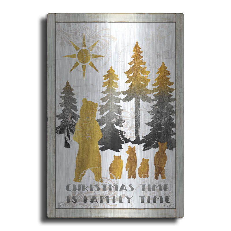 'Christmas Time is Family Time Bear Family' by Cindy Jacobs – Metal Wall Art