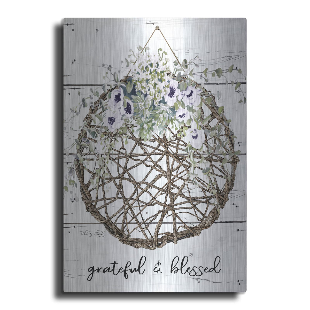 'Grateful & Blessed' by Cindy Jacobs – Metal Wall Art