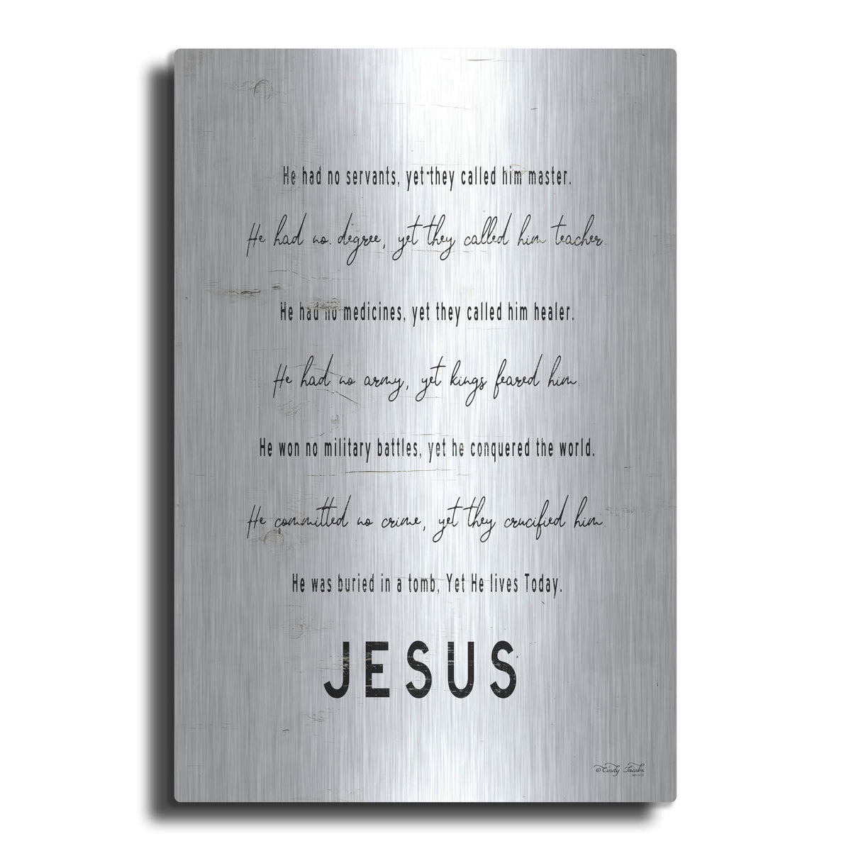'Jesus' by Cindy Jacobs – Metal Wall Art