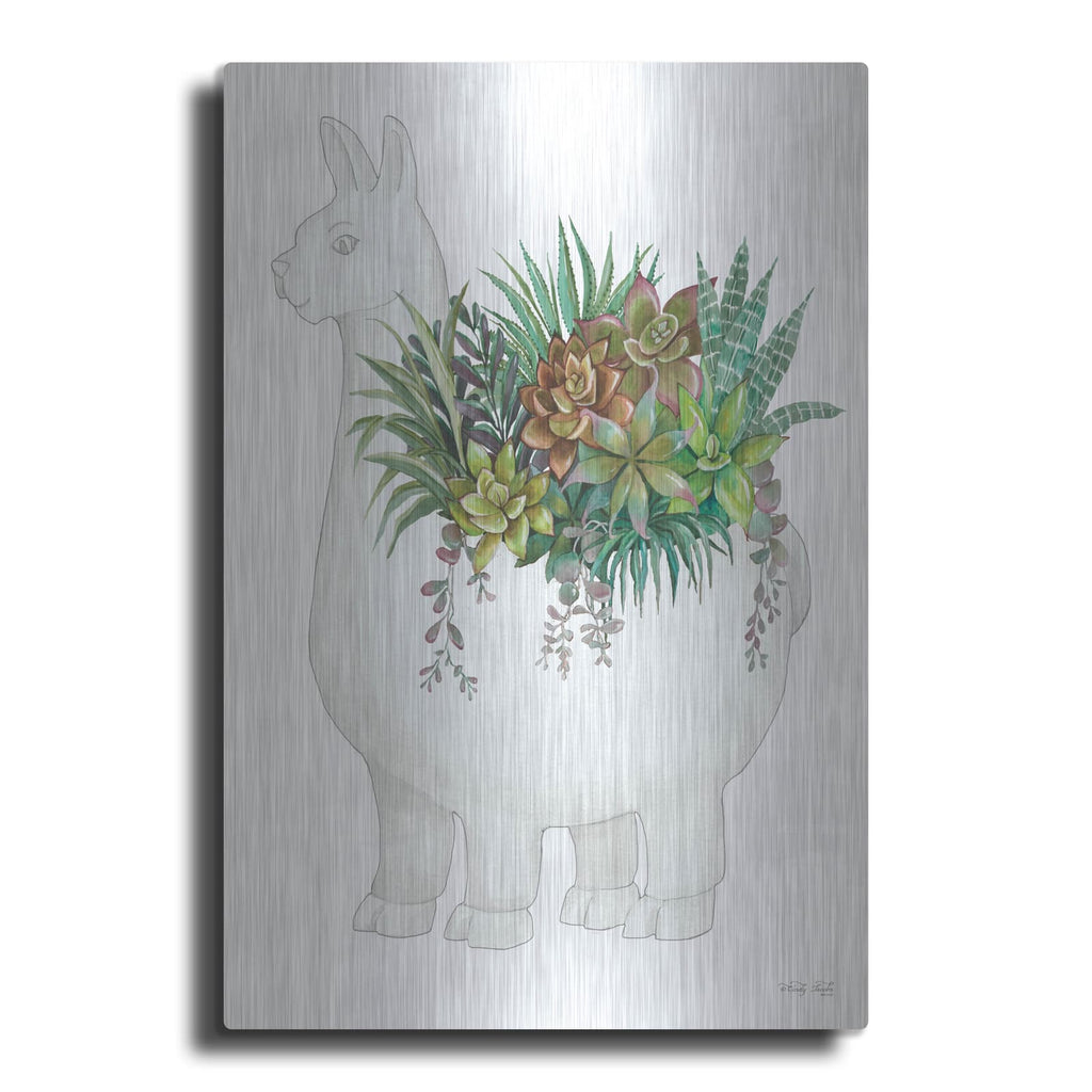 'Proud Llama Pot II' by Cindy Jacobs – Metal Wall Art