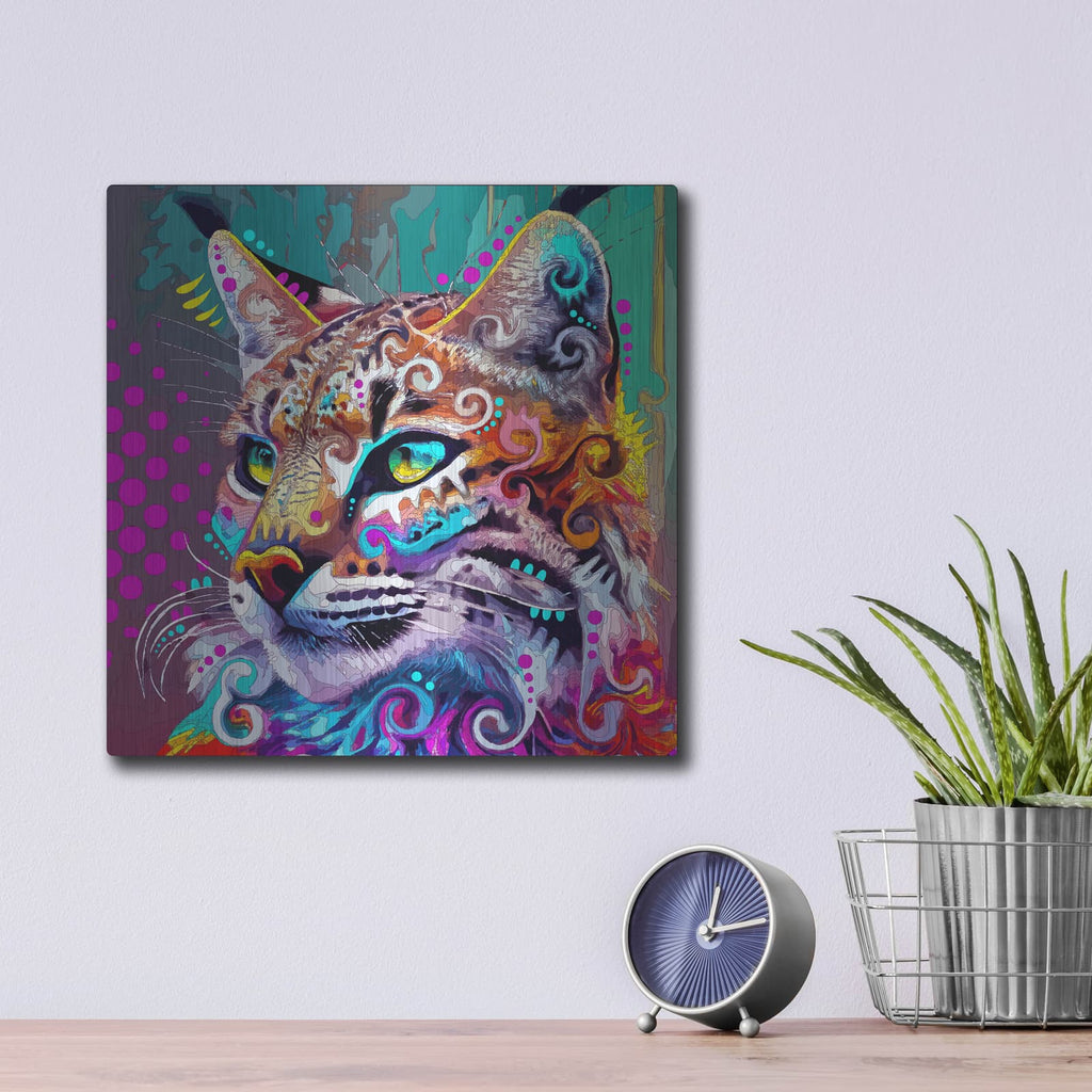 'Bobcat' by Dean Russo – Metal Wall Art, 12x12 room view