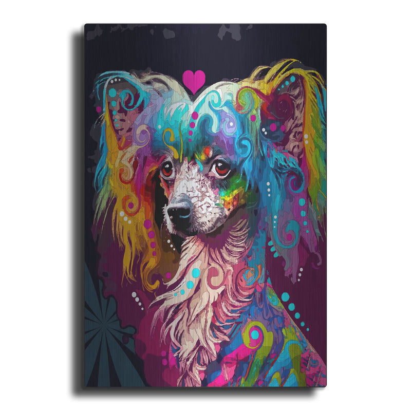 'Chinese Crested' by Dean Russo – Metal Wall Art