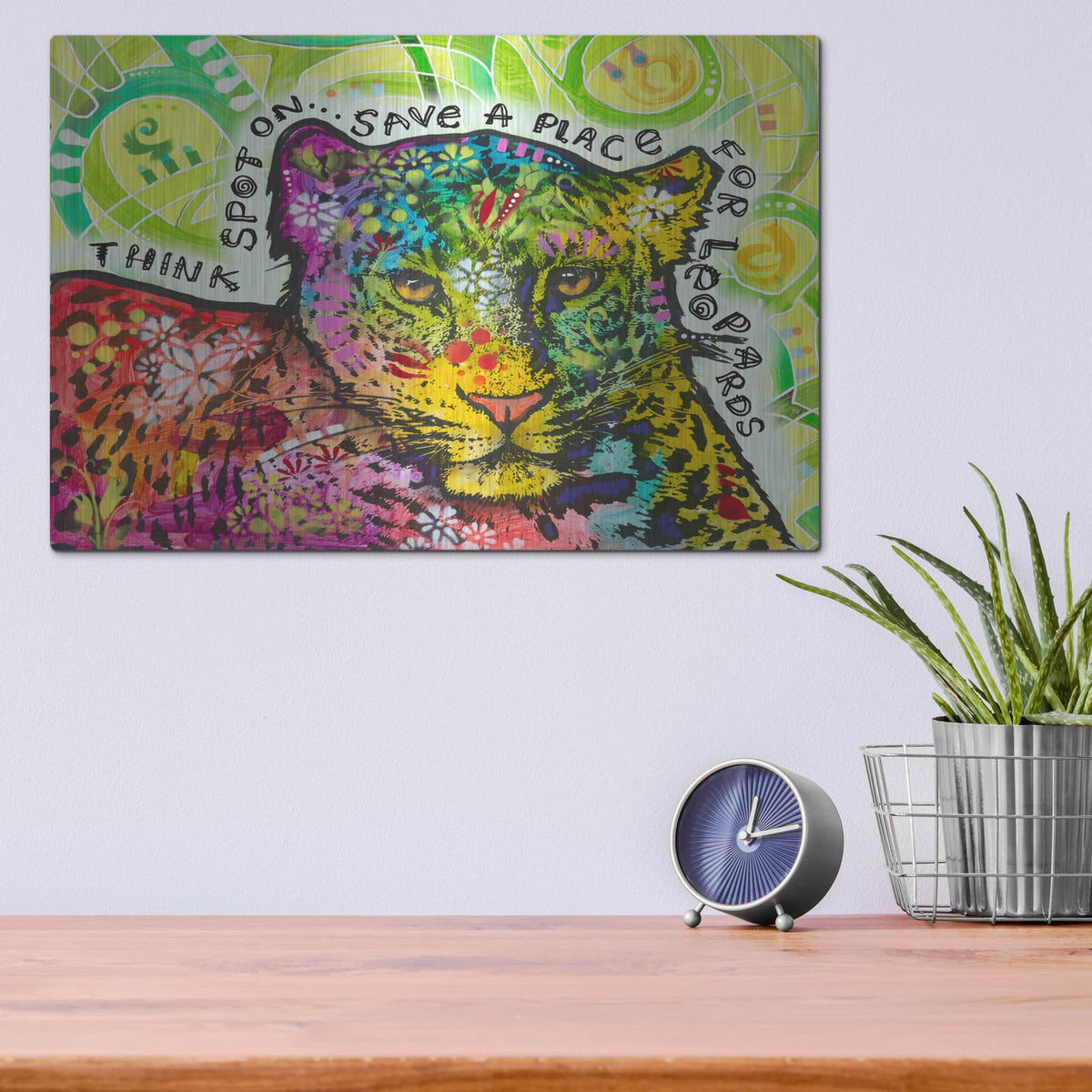 'Conservancy For Leopards' by Dean Russo – Metal Wall Art, 16x12 room view