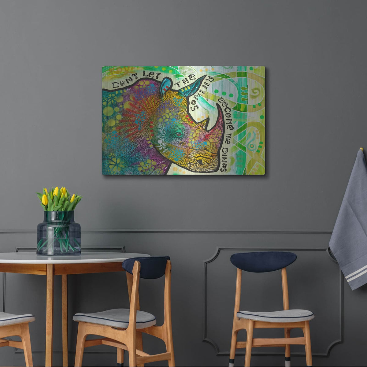 'Conservancy For Rhinos' by Dean Russo – Metal Wall Art, 36x24 room view