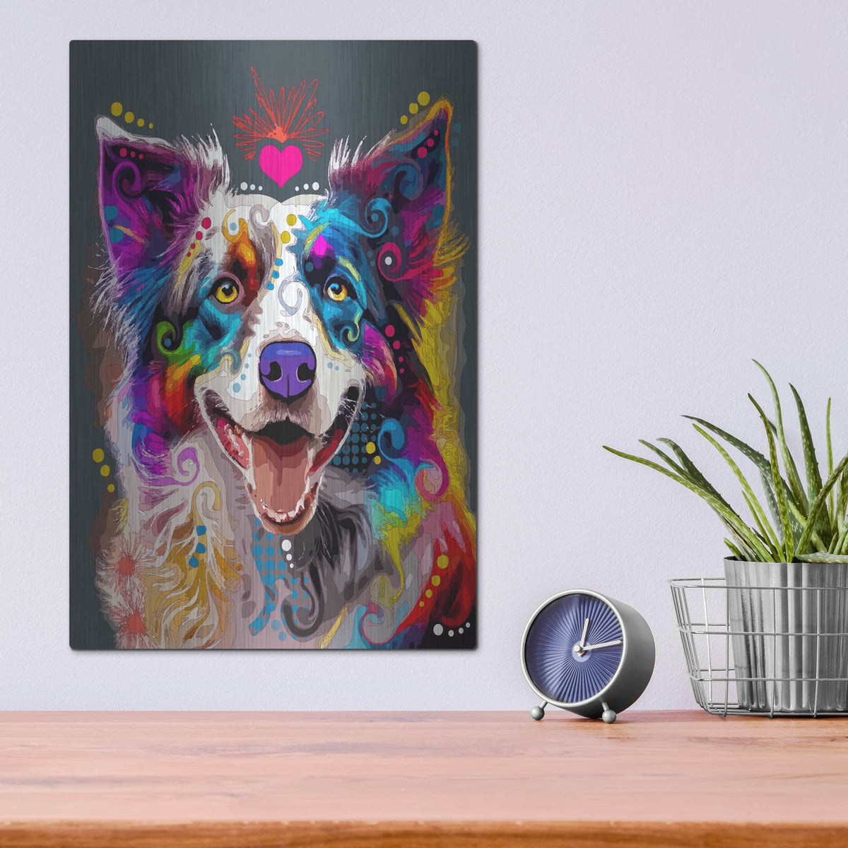 'Happy Border' by Dean Russo – Metal Wall Art, 12x16 room view