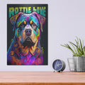 'Rottie Love' by Dean Russo – Metal Wall Art, 12x16 room view