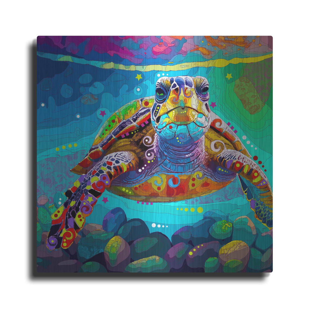 'Sea Turtling' by Dean Russo – Metal Wall Art